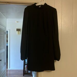 Lulus black sheer long sleeve backless dress